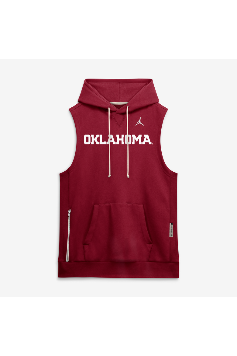 Men's Jordan Brand  Crimson Oklahoma Sooners 2026 Sideline Sleeveless Dri-FIT Hoodie, Alternate, color, Crimson