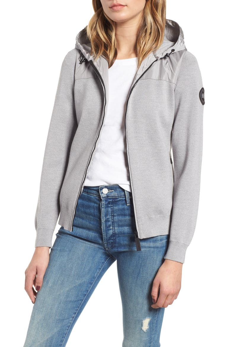Windbridge Hooded Sweater Jacket, Main, color, SILVER ORE