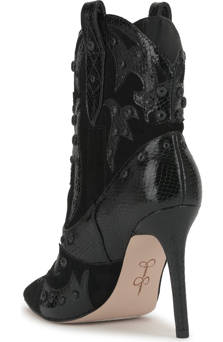 Jessica Simpson Palieve 4 Snakeskin Embossed Bootie, Alternate, color, Black