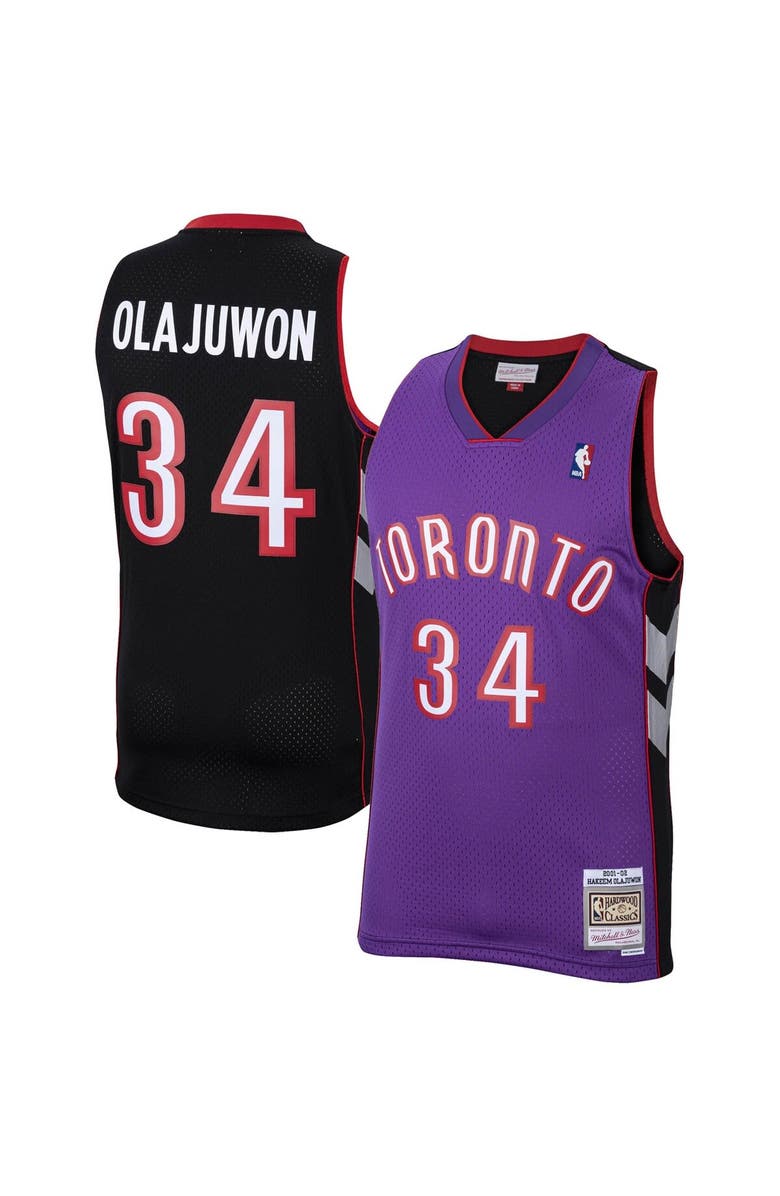 Mitchell & Ness Men's Mitchell & Ness Hakeem Olajuwon Purple Toronto Raptors 2001/02 Hardwood Classics Swingman Jersey, Alternate, color, 
