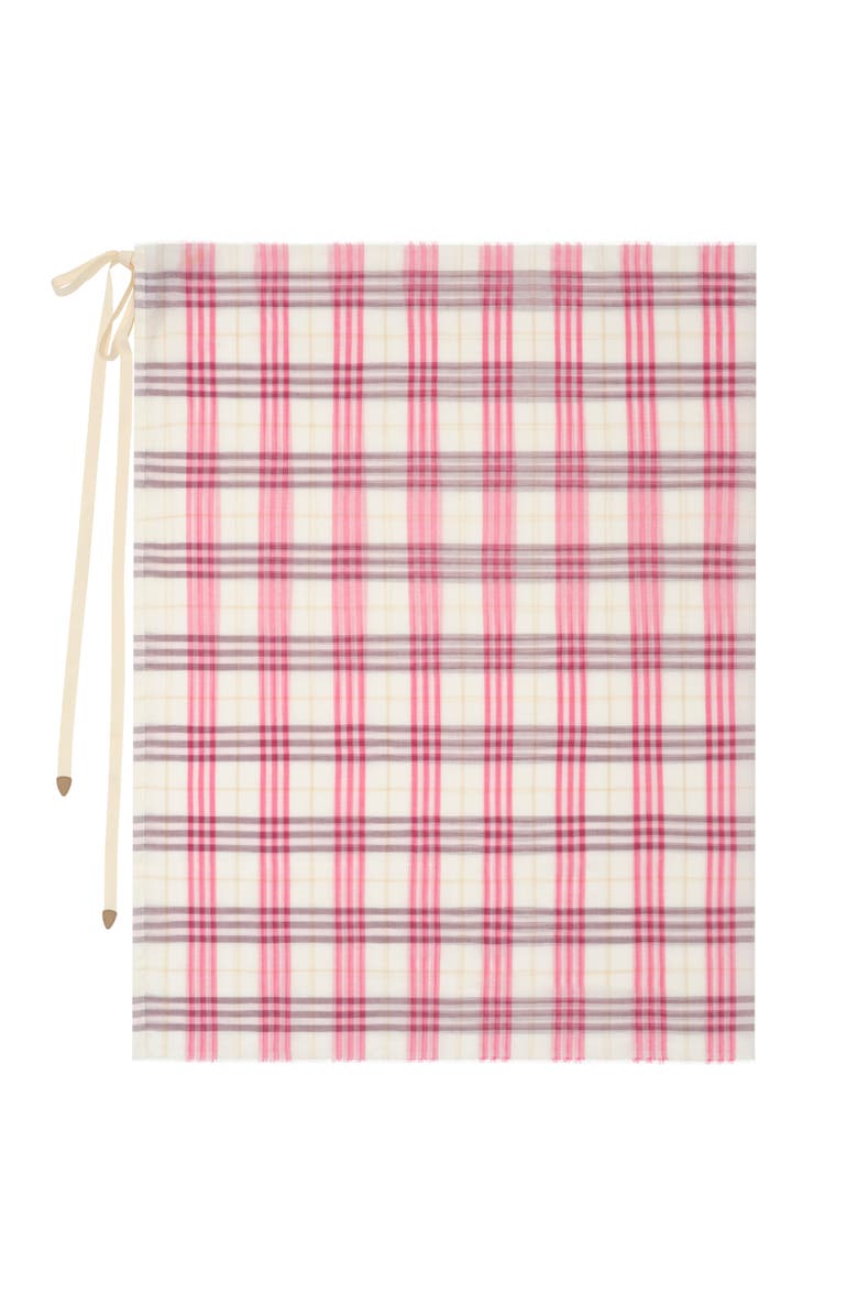 Burberry Check Cotton Sarong, Main, color, Aubergine Purple