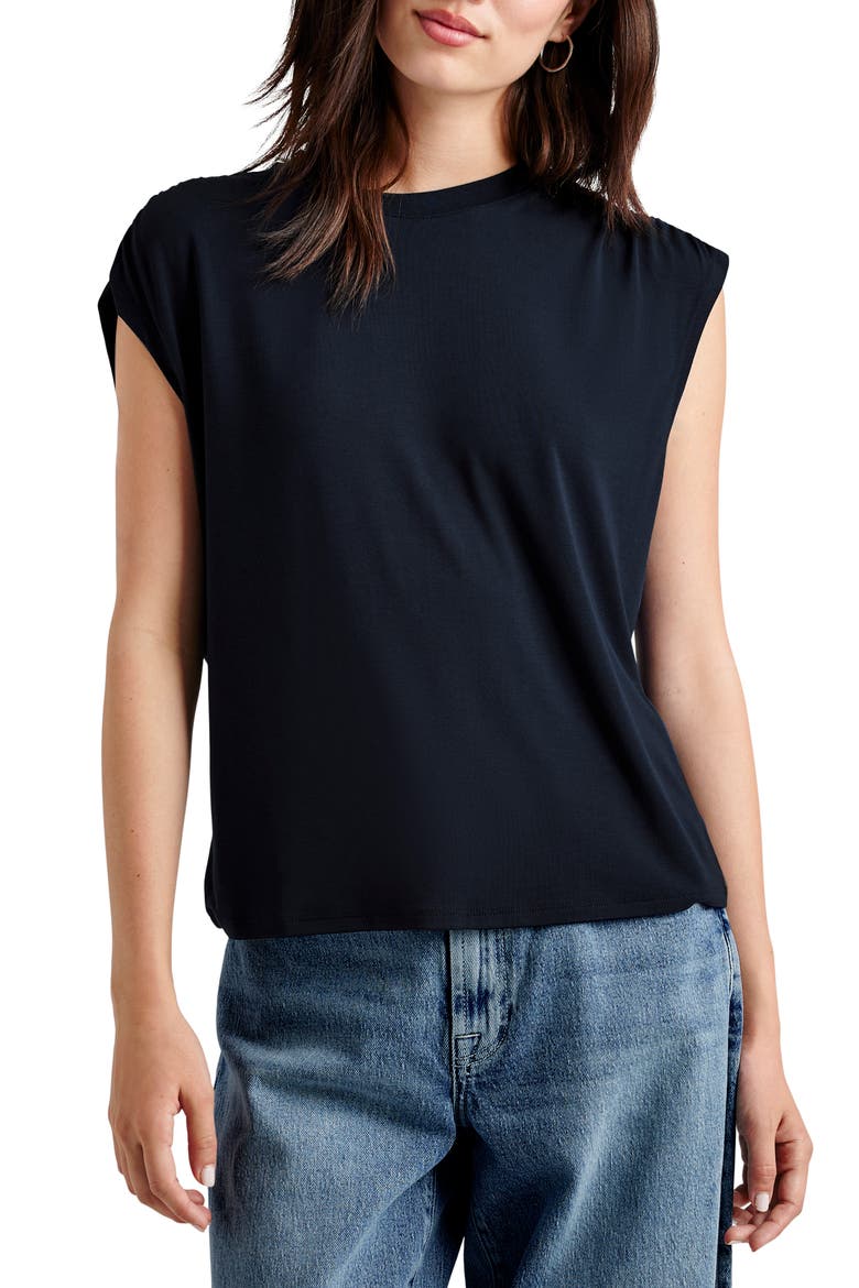 Ruched T-Shirt, Main, color, NAVY