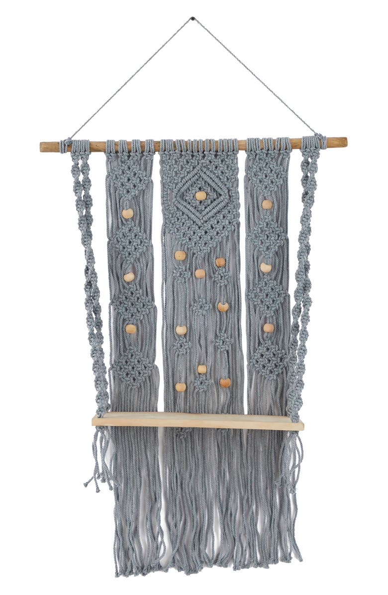 Novogratz Macramé Wall Shelf, Main, color,