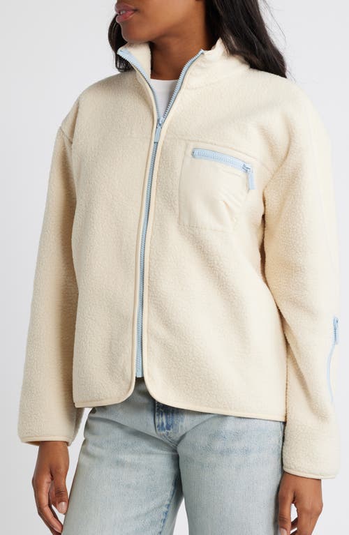 Florence By Mills High Pile Fleece Jacket In Whitecap Grey