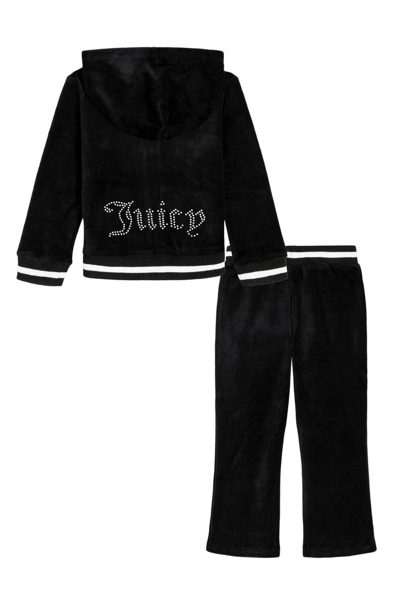 Juicy Couture Velour Hoodie & Pants Set, Alternate, color, Black