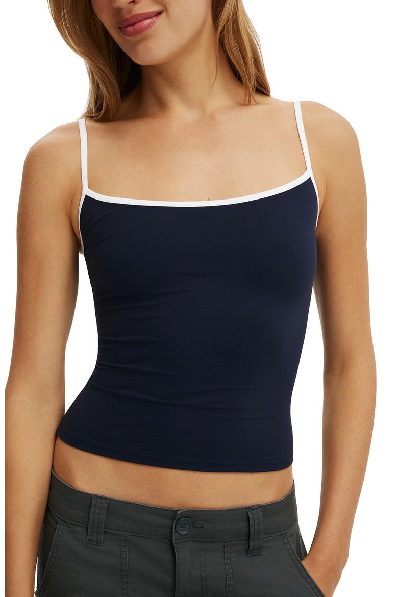 Women's Hold Me Cami, Alternate, color, Total Eclipse White Bind