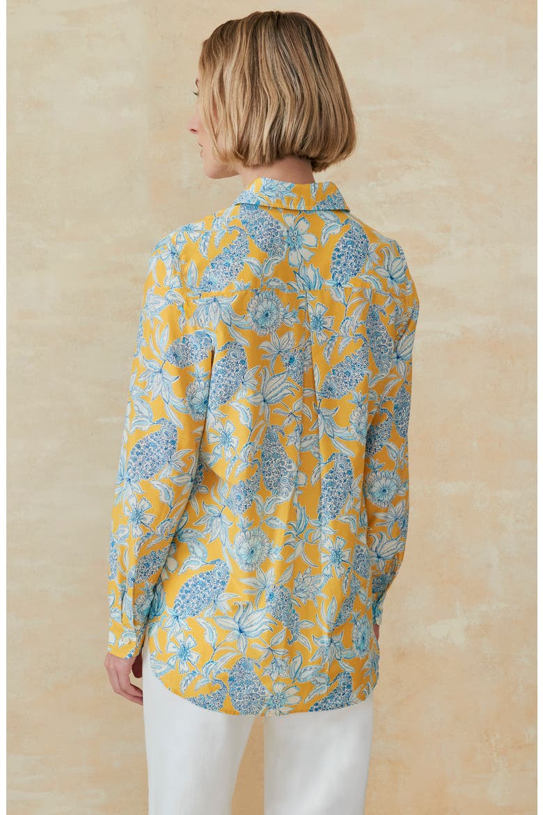 Britt Button Front Shirt, Alternate, color, YELLOW/ BLUE/ OFF WHITE