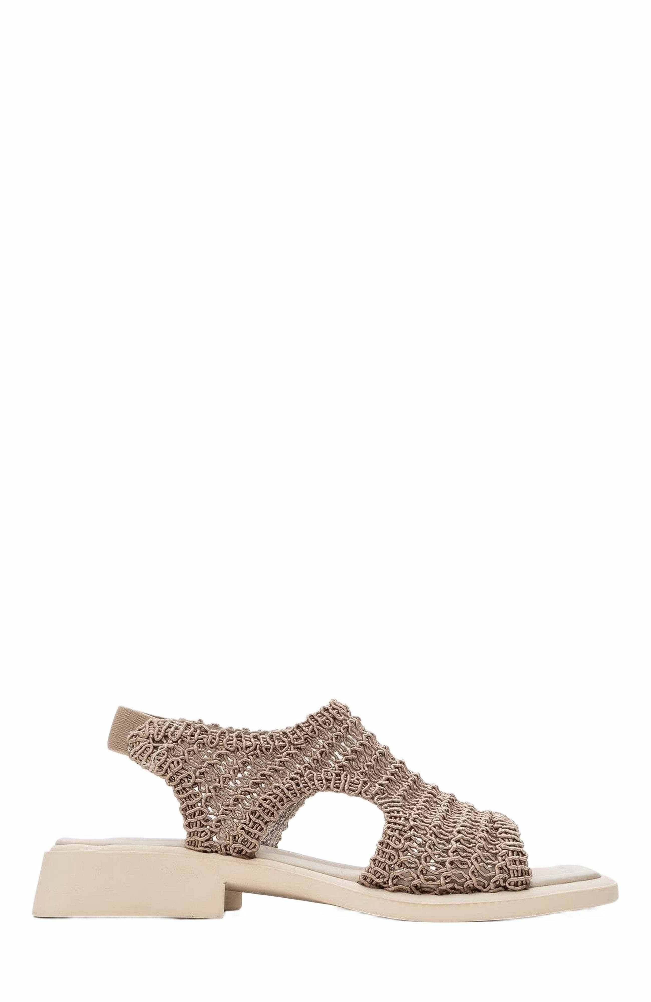 Forever & Always Shoes Weave Leather Woven Sandal, Alternate, color, Dark Beige Leather