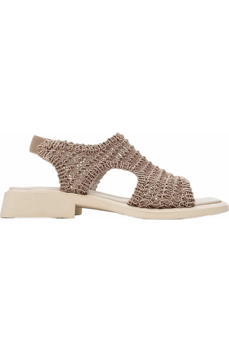 Forever & Always Shoes Weave Leather Woven Sandal, Alternate, color, Dark Beige Leather
