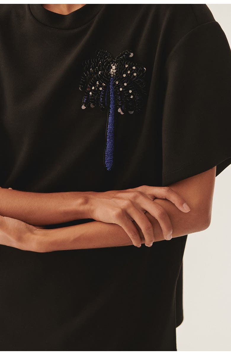 Exquise Embellished Tee, Alternate, color, Black