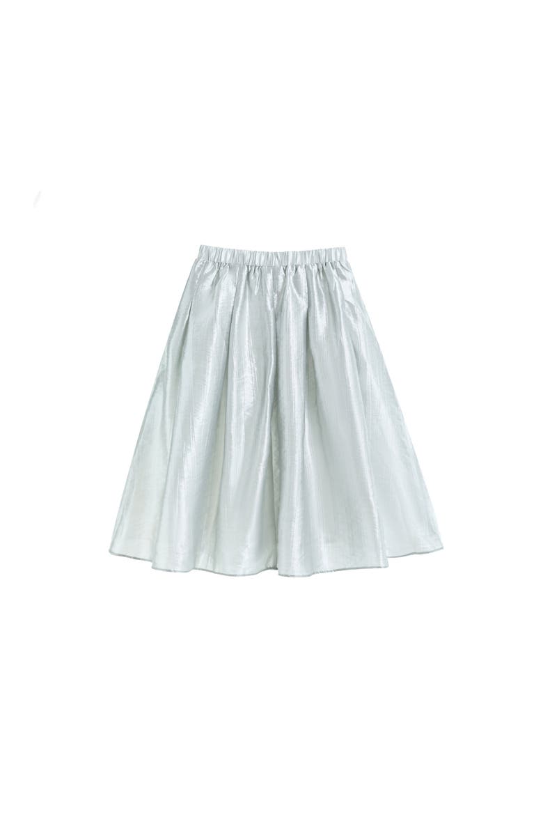 Tulleen Ruffle Bow Sleeveless Top & Skirt Set, Alternate, color, Metallic