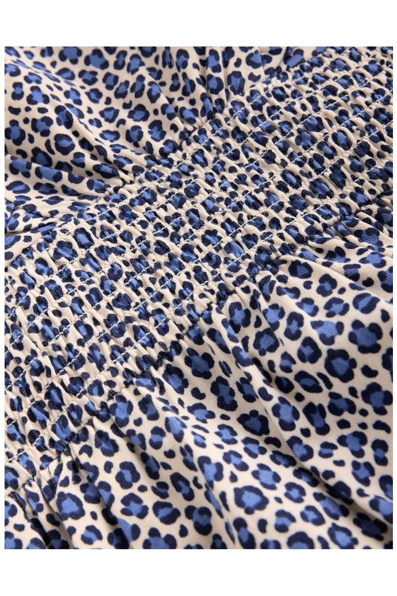 Kids' Shirred Waist Jersey Dress, Alternate, color, BLUE LEOPARD