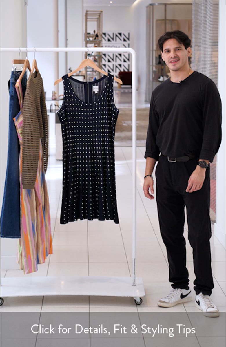 Falling Dot Flared Knit Dress, sales video thumbnail