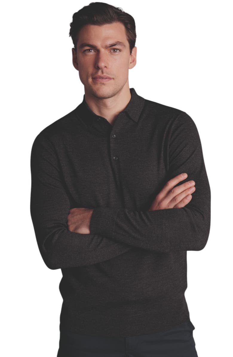 Charles Tyrwhitt Merino Polo Long Sleeve Sweater, Main, color,