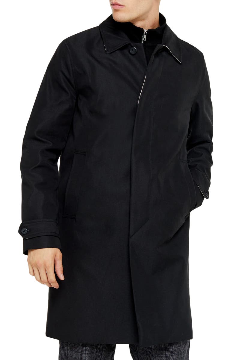 Topman Fred Classic Fit Twill Car Coat, Main, color, 