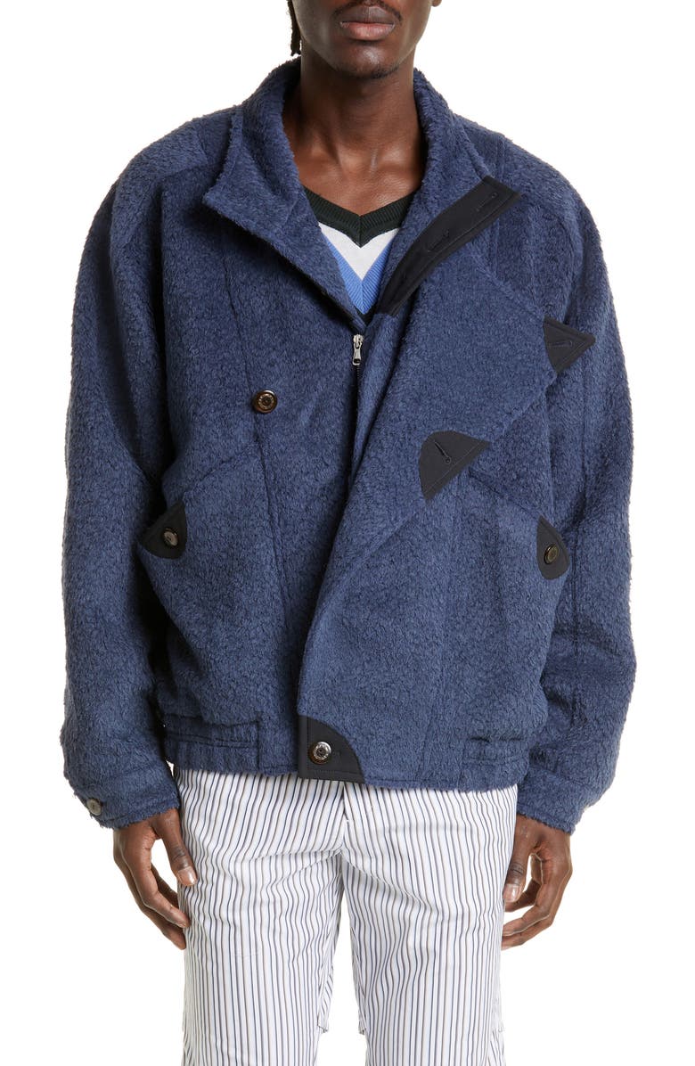 KIKO KOSTADINOV Maersk Asymmetric Alpaca & Wool Blend Bomber Jacket, Main, color, 