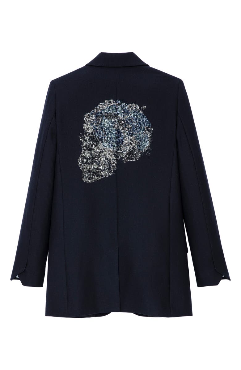 Zadig & Voltaire Viva Beaded Skull Blazer, Alternate, color,