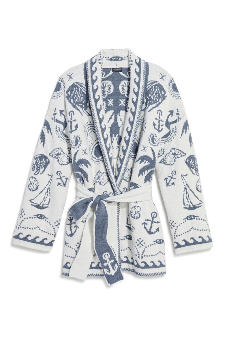 Intarsia Cotton Blend Cardigan, Alternate, color, MARSHMALLOW