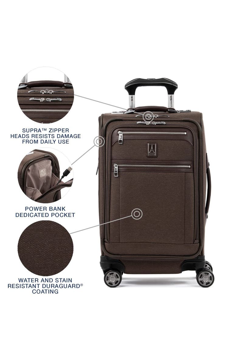 Platinum Elite Softside Expandable 21" Carry On Spinner Luggage, Alternate, color, Rich Espresso Brown