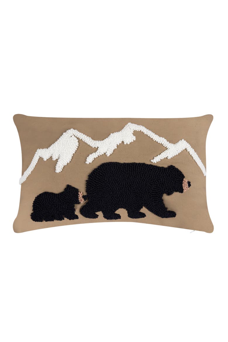 Woodland Hooked Throw Pillows, Main, color, Brown