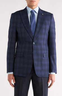Tahari Slim Fit Plaid Blazer