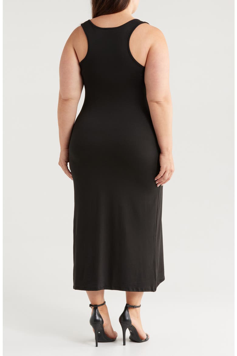 Racerback Jersey Midi Dress, Alternate, color, BLACK