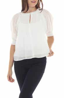 Pleated Puff Sleeve Top