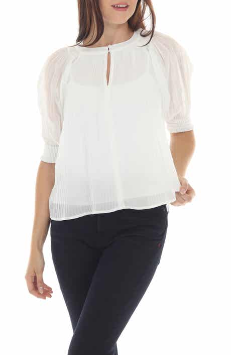 Pleated Puff Sleeve Top