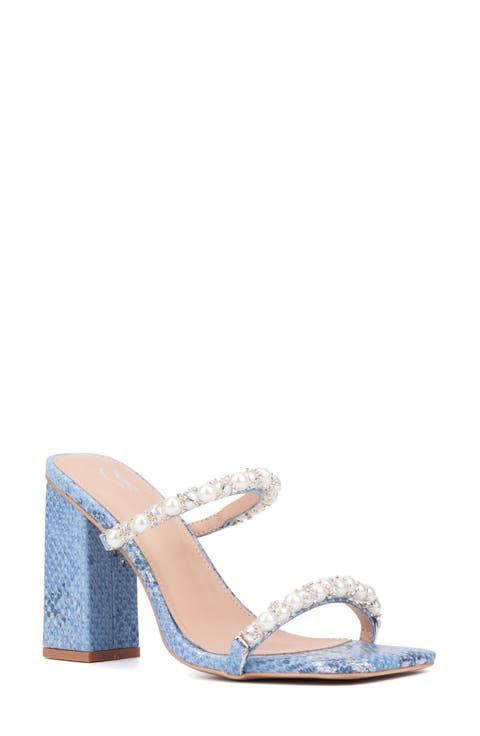 Calissa Imitation Pearl & Rhinestone Embellished Sandal (Women)