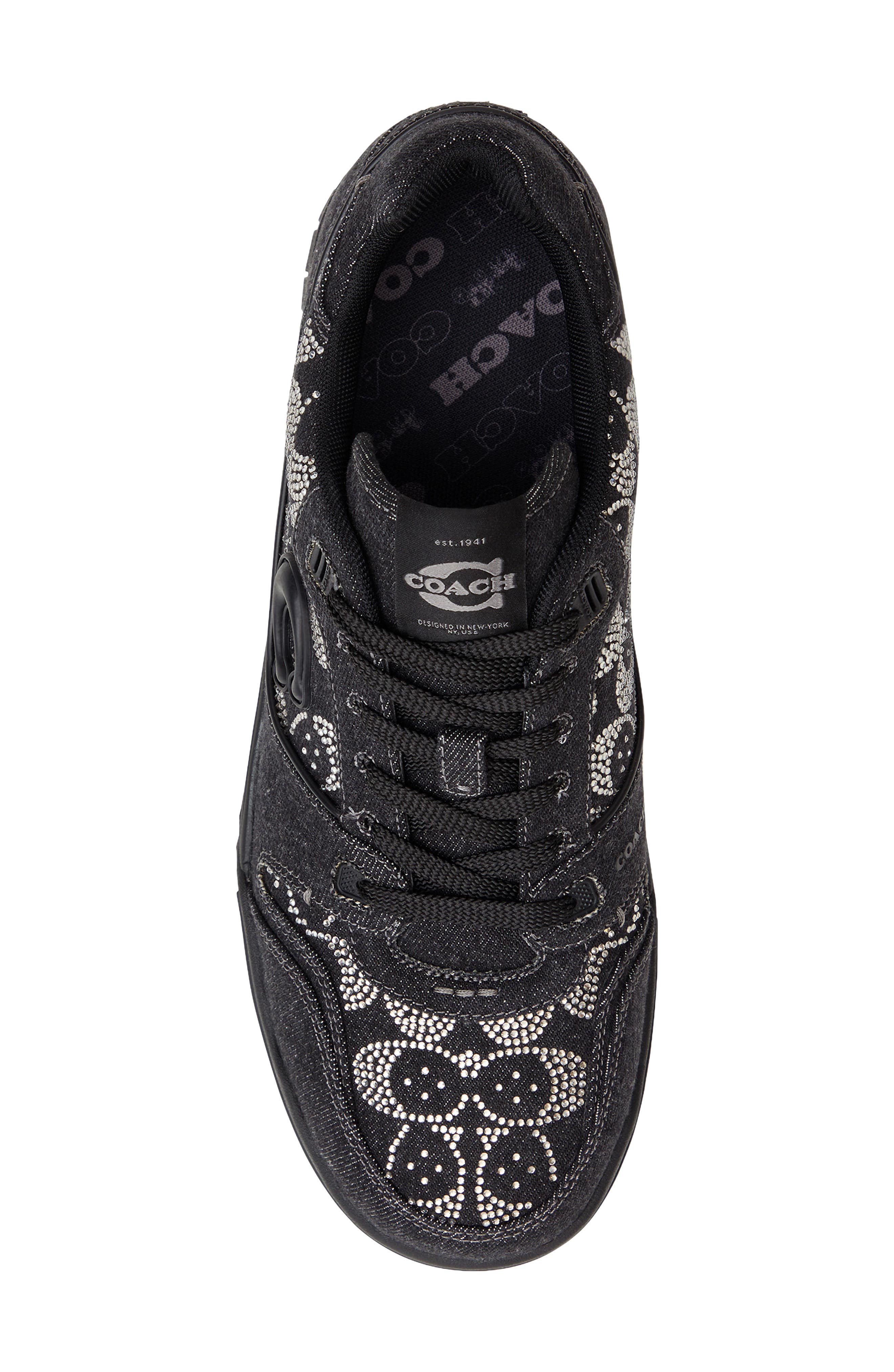 Soho Crystal Signature Sneaker, Alternate, color, BLACK