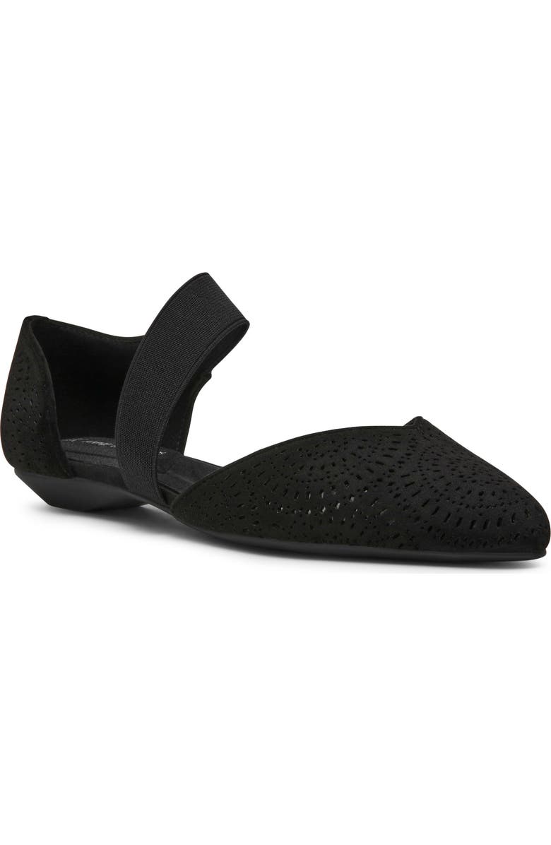 Anne Klein Orsolo Mary Jane Flat, Main, color, Black Microsuede