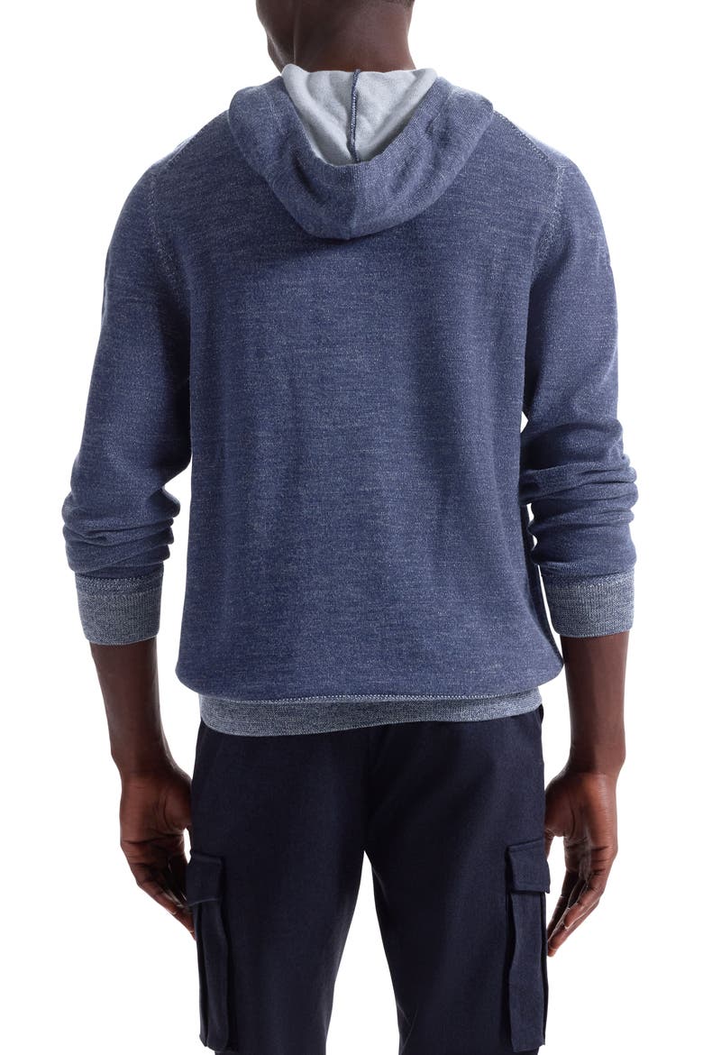 Merino Wool Hoodie Sweater, Alternate, color, NAVY