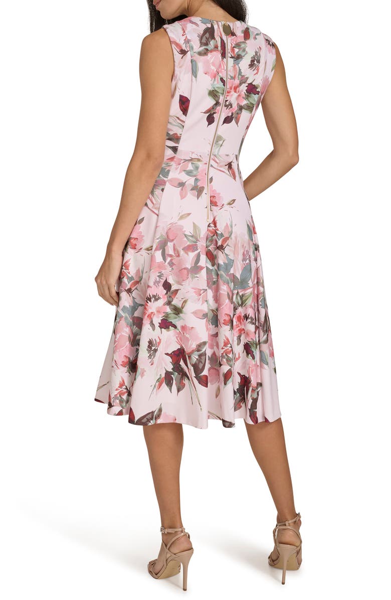 Calvin Klein Floral Sleeveless Fit & Flare Midi Dress, Alternate, color, 