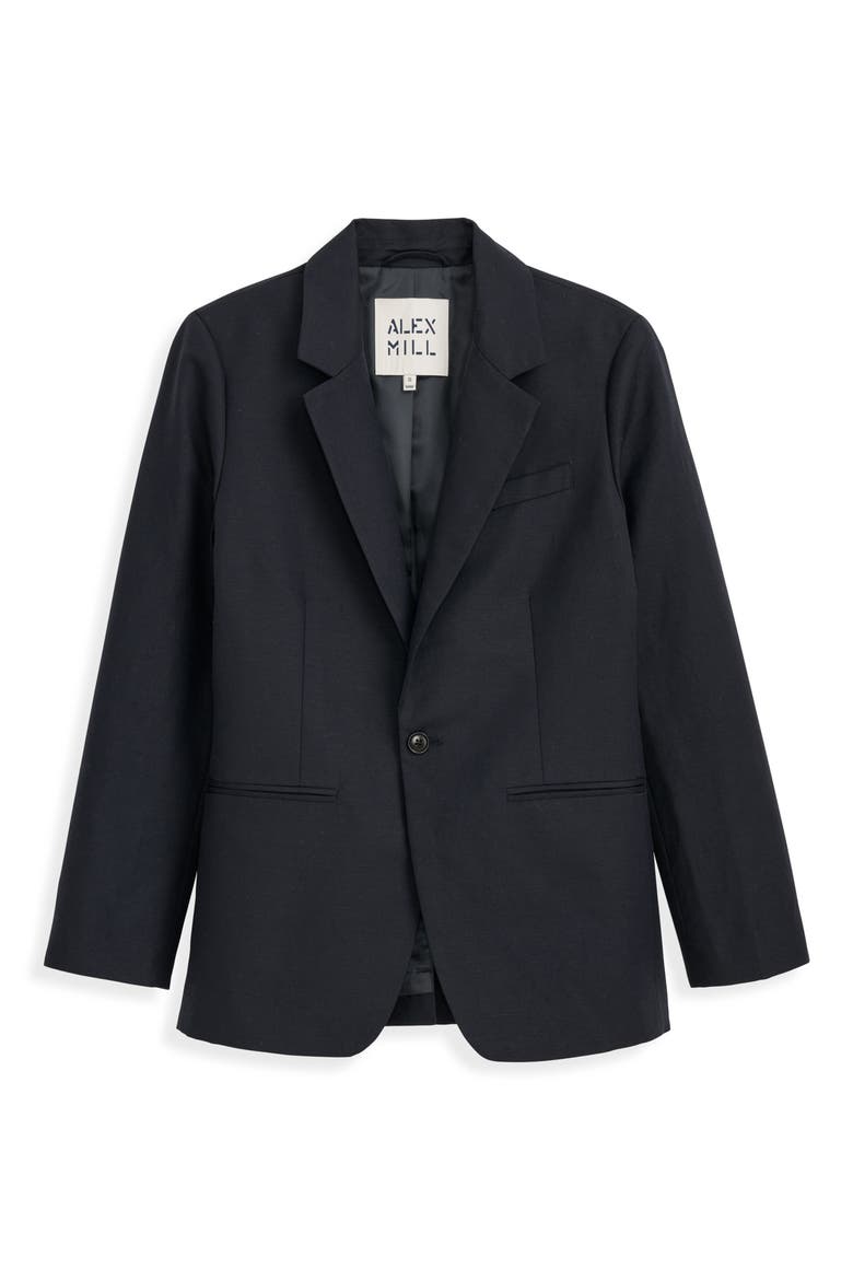 Soho Linen & Cotton Blazer, Alternate, color, BLACK
