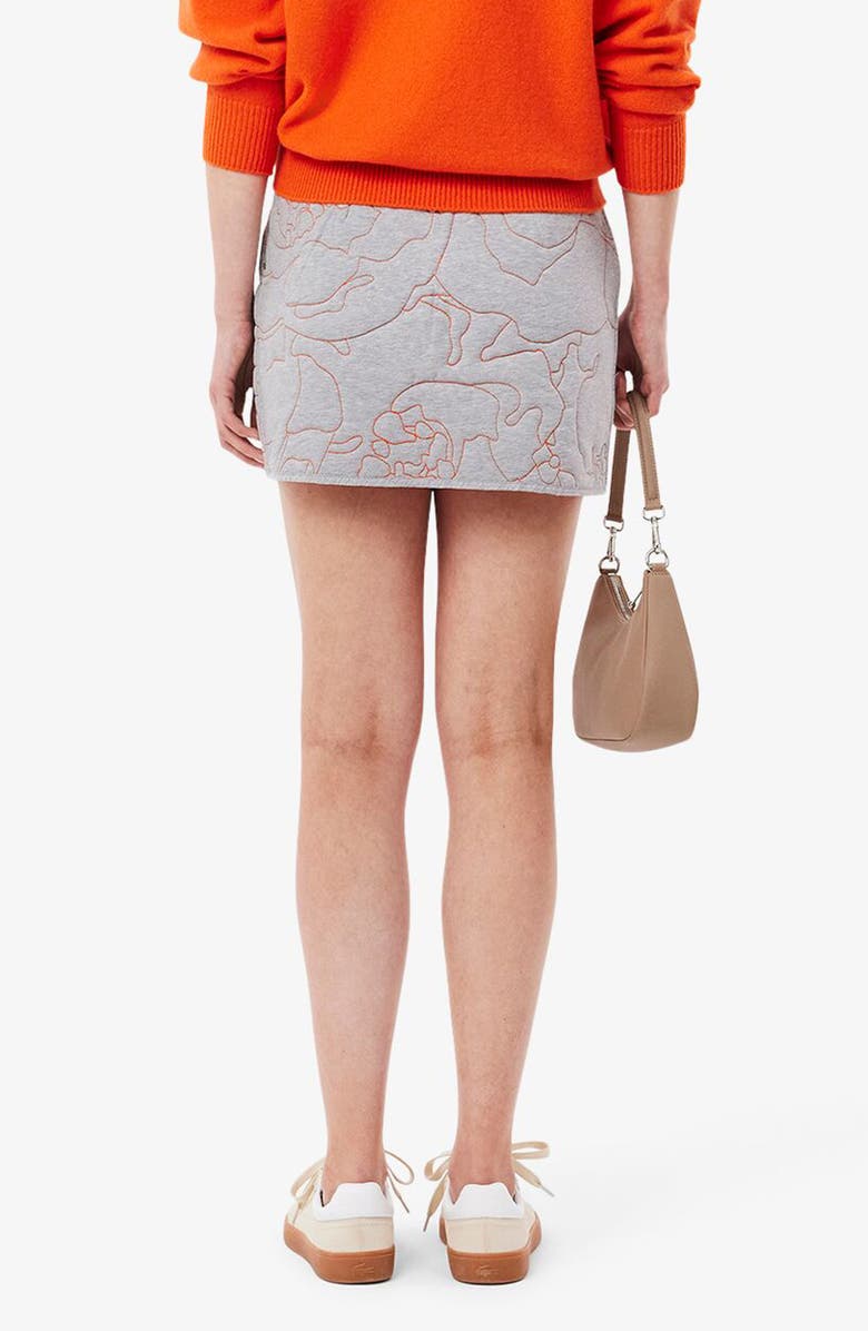 Lacoste Reversible Embroidered Quilted Miniskirt, Alternate, color, Silver Chine/ Buoy
