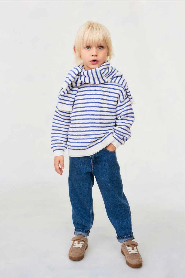 Tapered Cotton-blend Jeans, Alternate, color, Denim blue