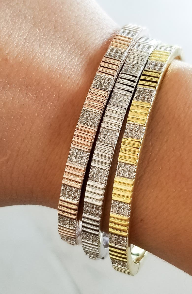 FREIDA ROTHMAN Radiance Sleek Pavé Hinge Bangle Bracelet, Alternate, color, 