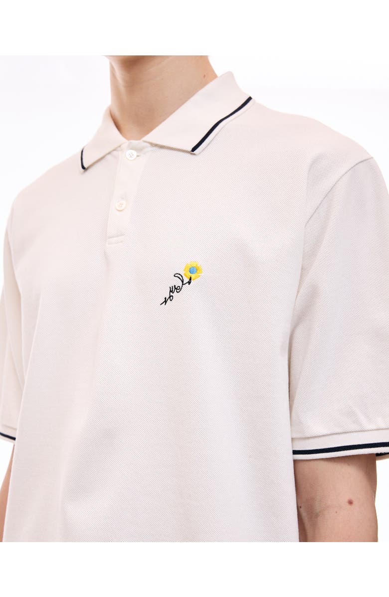 vowels Floral Polo, Alternate, color, Off White