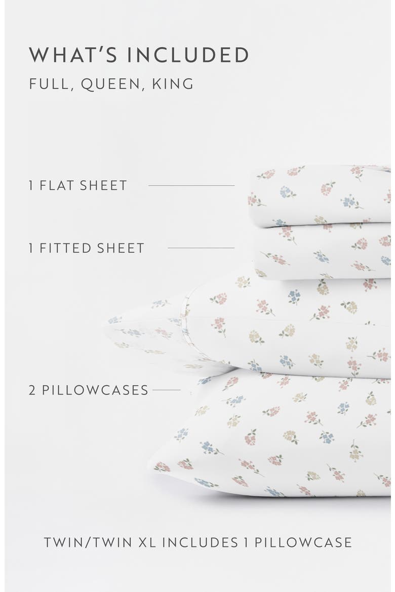 Kaycie Tricolor Floral Microfiber Sheet Set, Alternate, color, TRICOLOR