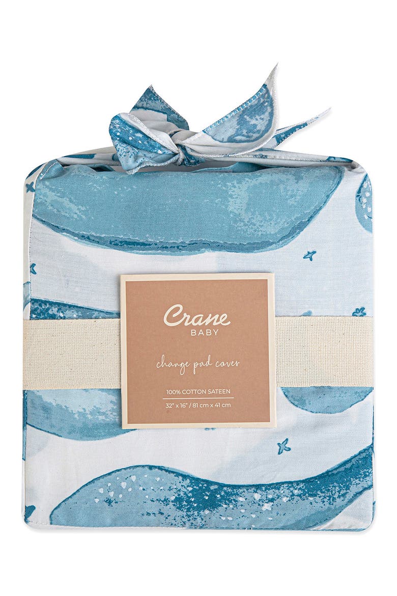 Quilted Changing Pad Cover, Alternate, color, BLUE/ WHITE