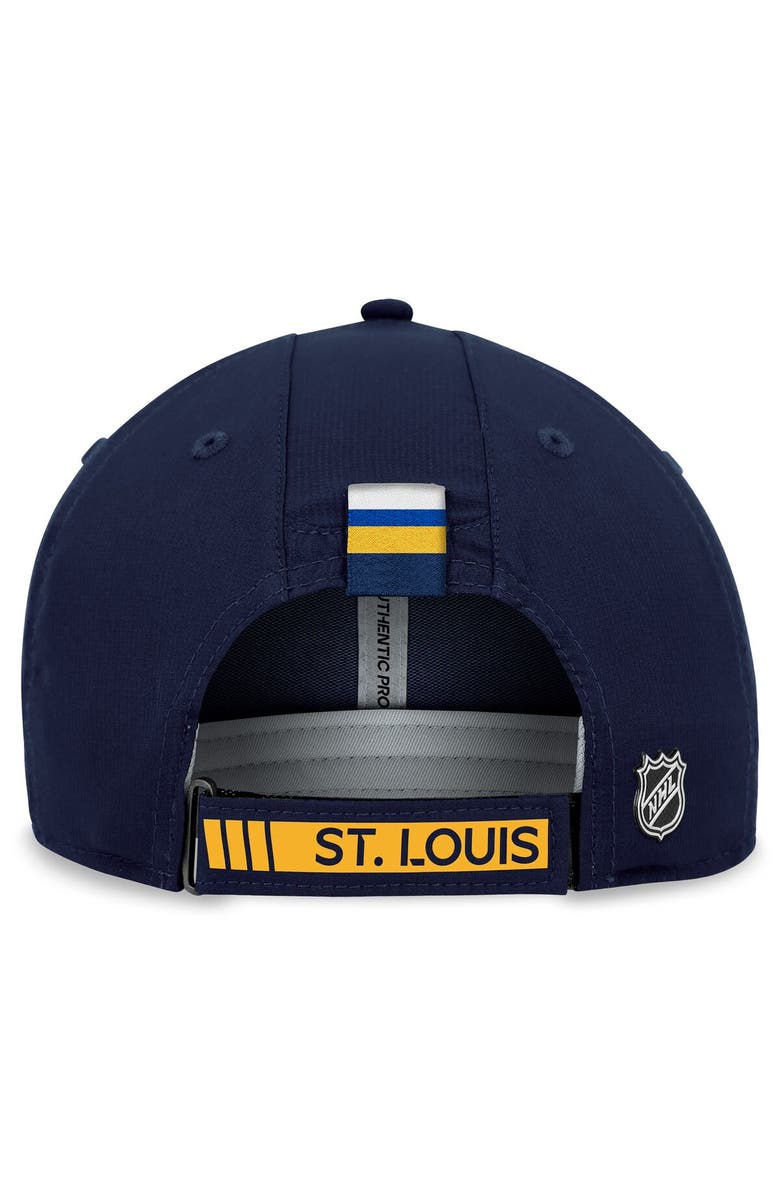 FANATICS Men's Fanatics Branded  Navy St. Louis Blues Authentic Pro Rink Adjustable Hat, Alternate, color, Navy