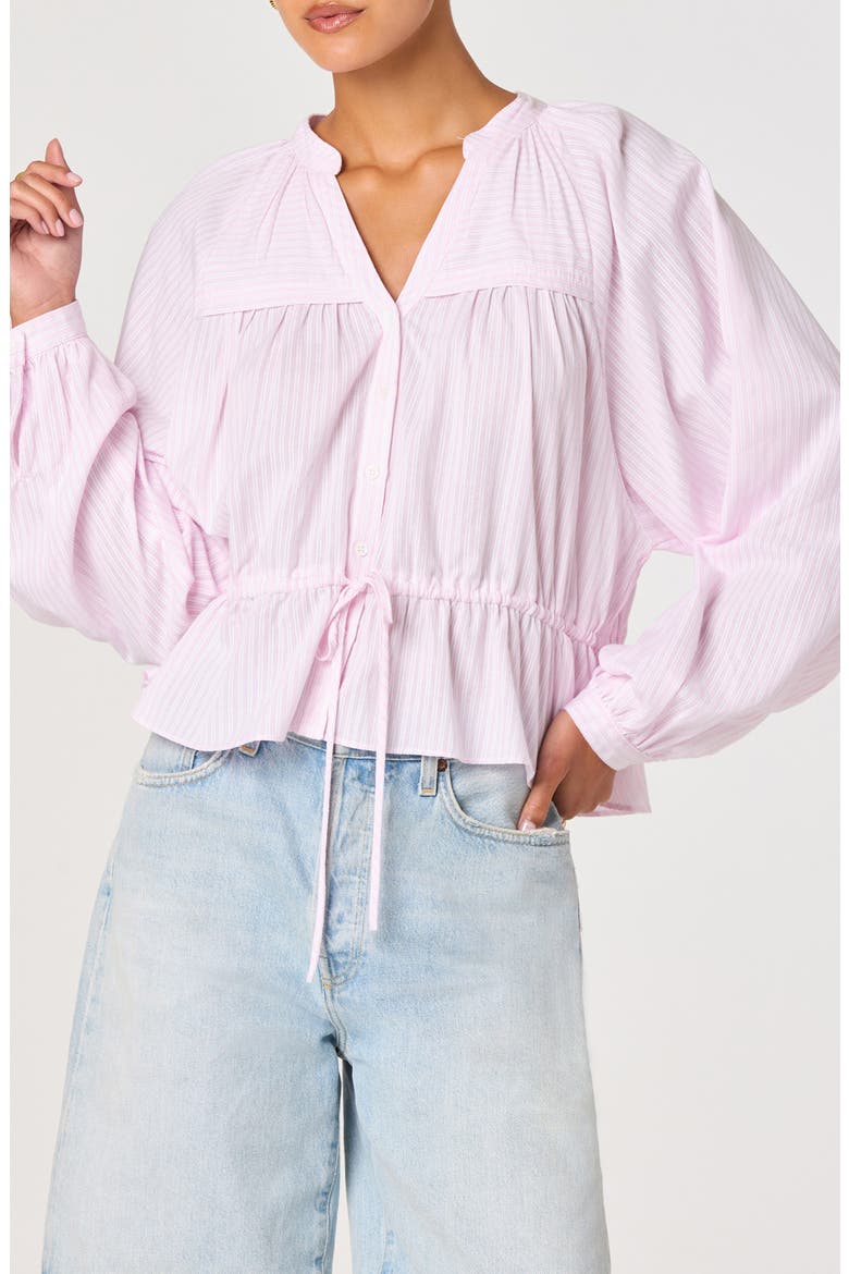 Jessalyn Long Sleeve Woven Shirt, Main, color, PINK STRIPE