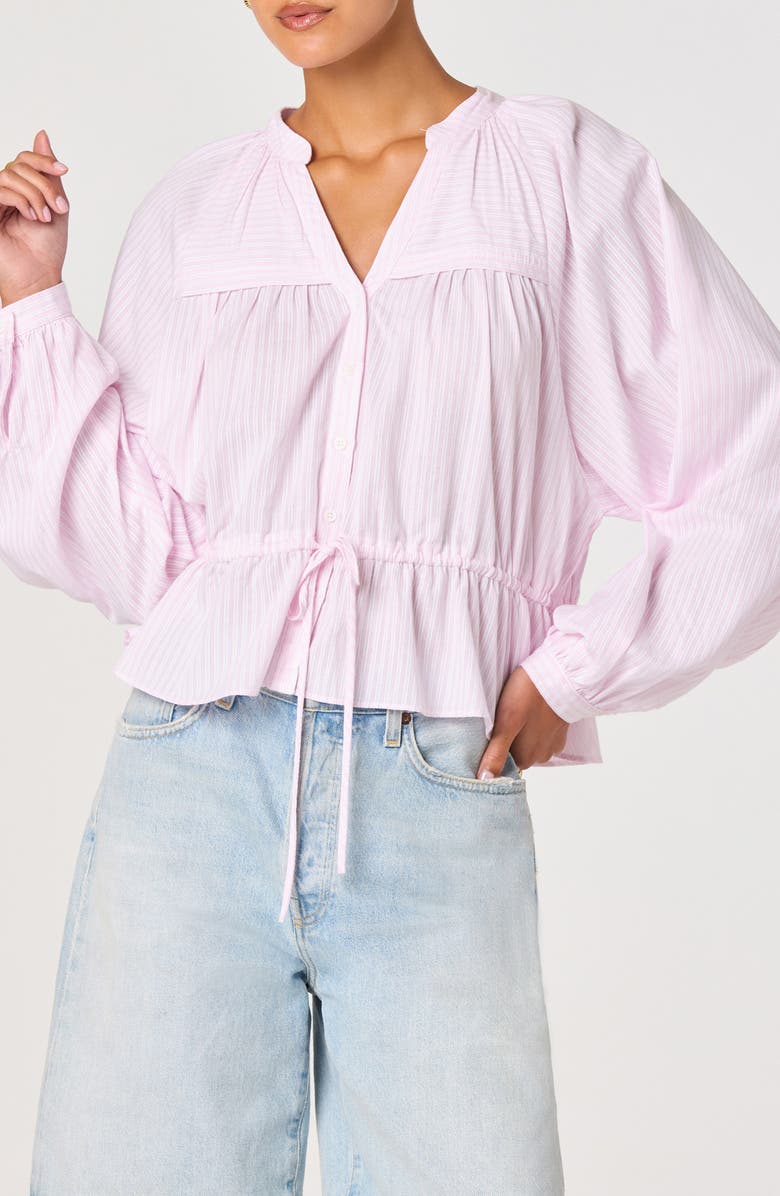 ASTR the Label Jessalyn Long Sleeve Woven Shirt, Main, color, Pink Stripe