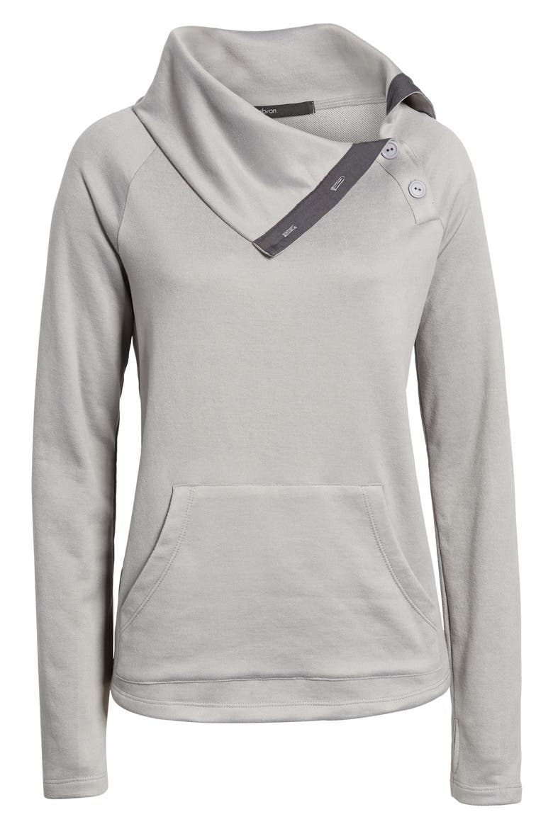 Gibson x Living in Yellow Judy Plush Fleece Pullover (Nordstrom Exclusive), Alternate, color, GREY