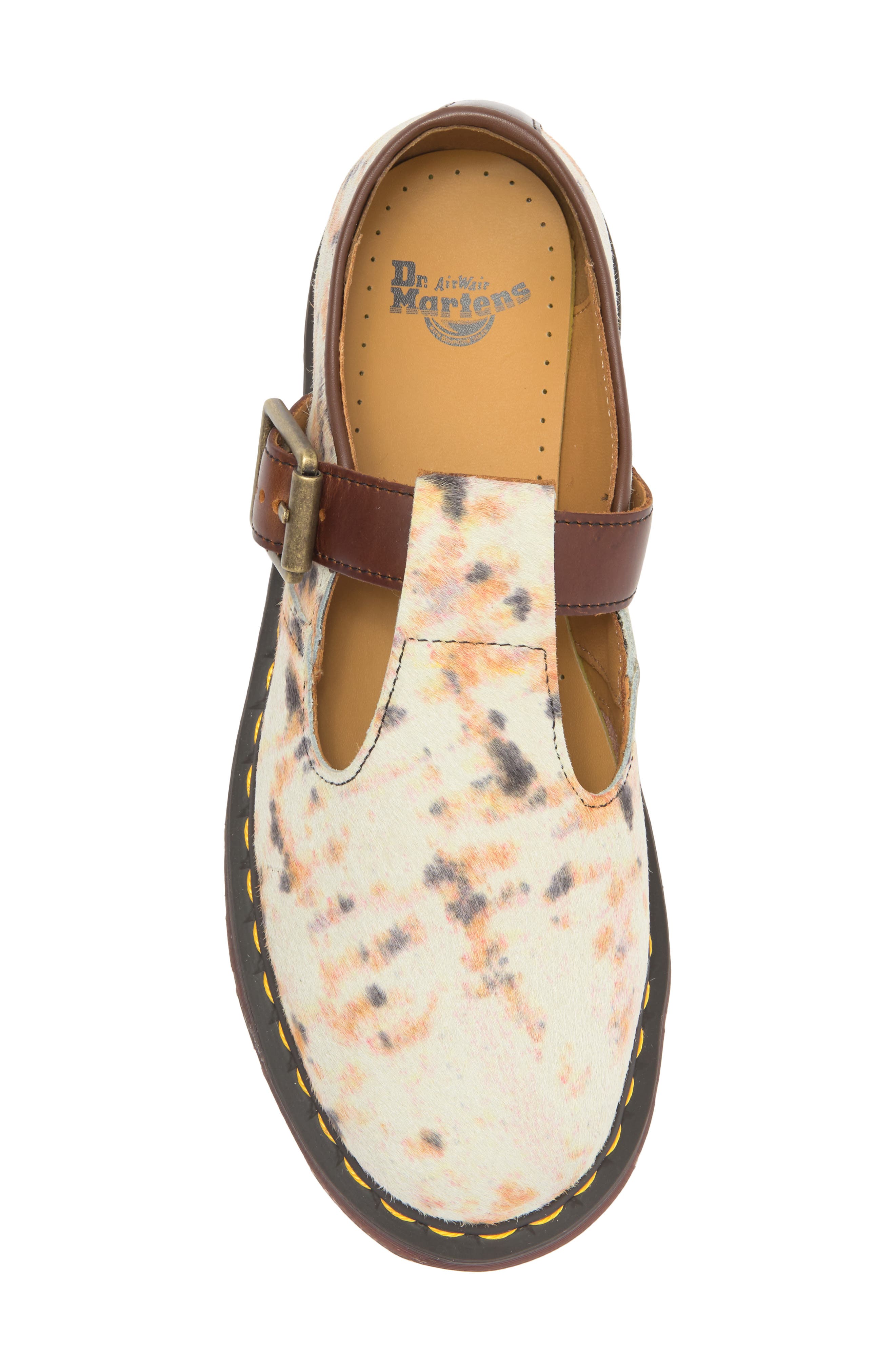 Dr. Martens Genuine Calf Hair T-Bar Shoe, Alternate, color, 