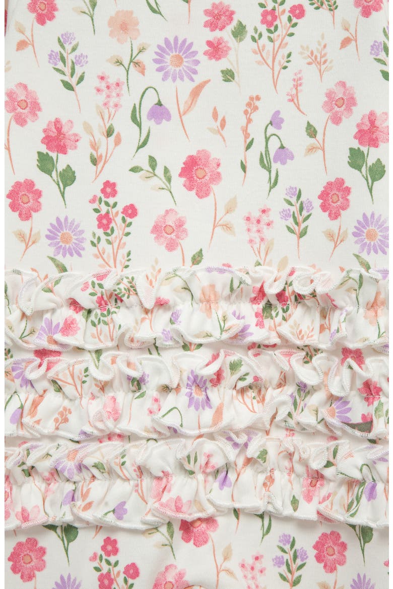 Meadow Garden Ruffle Cotton Footie & Headband Set (Nordstrom Exclusive), Alternate, color, FLORAL