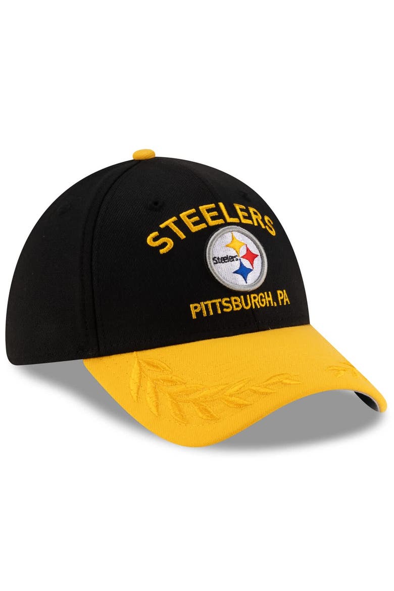 Men's New Era  Black/Gold Pittsburgh Steelers 2025 NFL Draft 39THIRTY Flex Hat, Alternate, color, Black