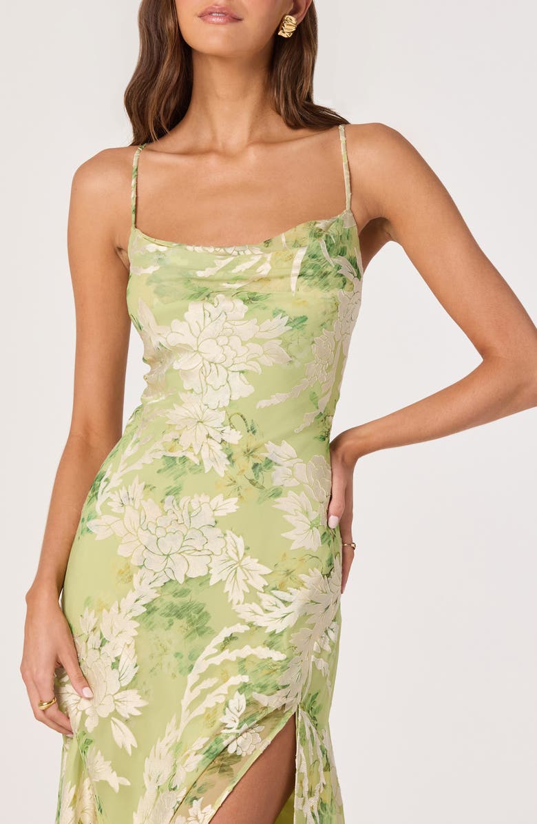 ASTR the Label Gaia Midi Dress, Alternate, color, Light Green Floral