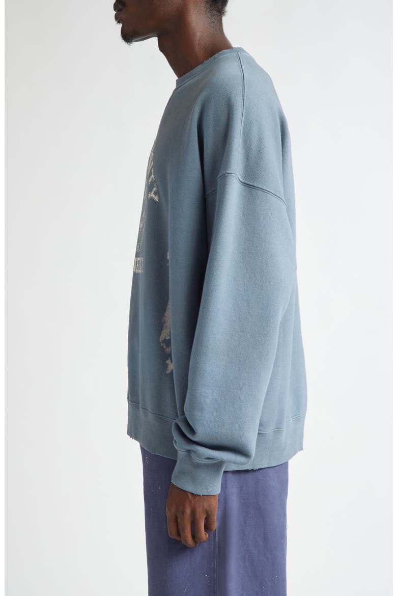 Journey Collection Distressed Logo Graphic Sweatshirt, Alternate, color, WINDWARD BLUE/ HERITAGE WHITE