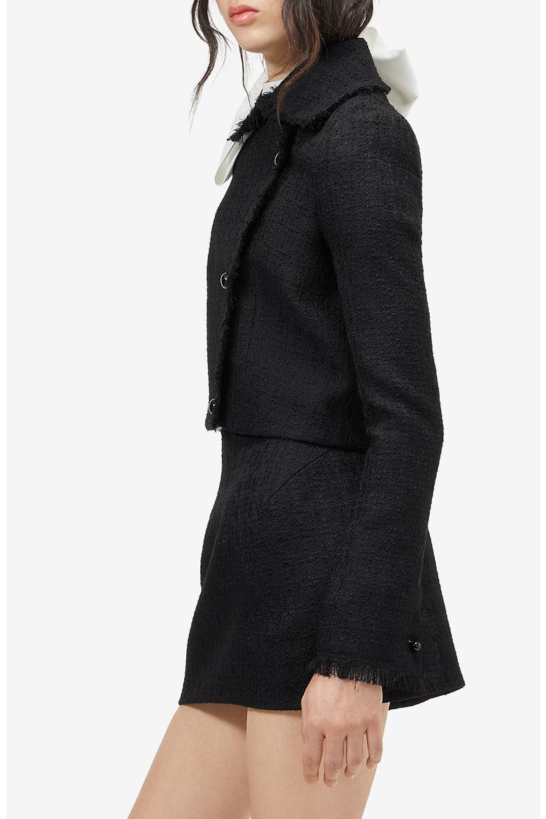 Wool Blend Cropped Jacket, Alternate, color, BLACK